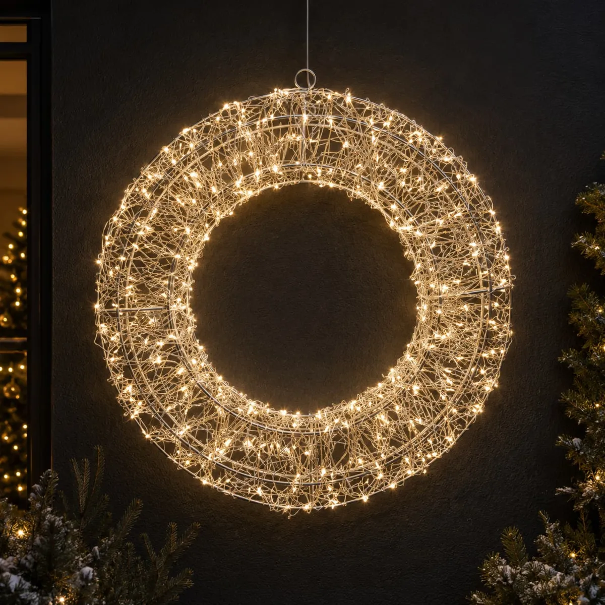 Corona di Natale luminosa 500 micro LED (D38 cm) Star Light Argento e bianco freddo