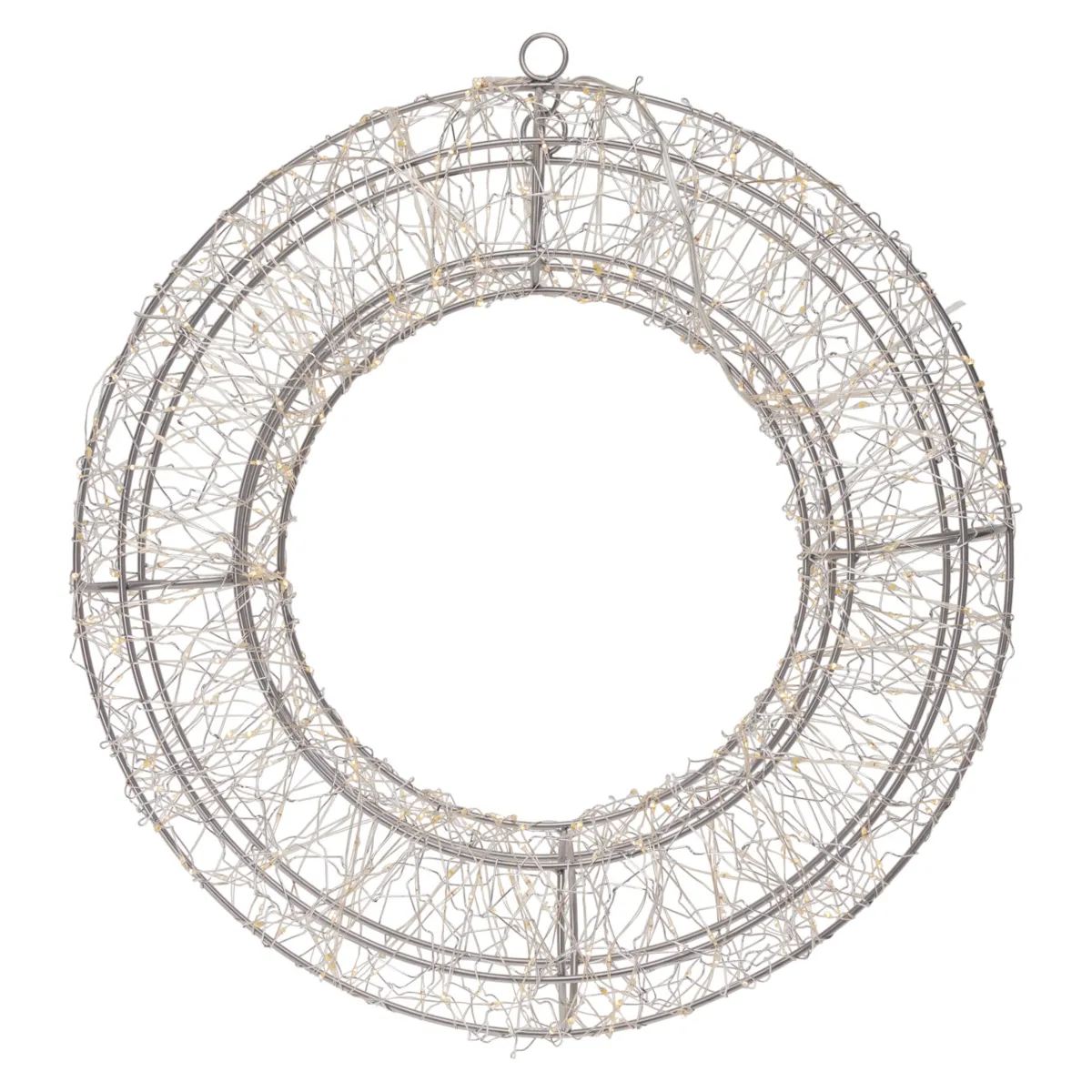 Beleuchteter Weihnachtskranz 500 Micro LED (D38 cm) Star Light Silber und Warmweiß