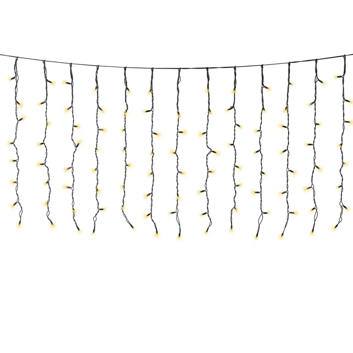 Tenda luminosa connessa H1m L2 m 112 LED cavo nero Pro-lights Bianco caldo