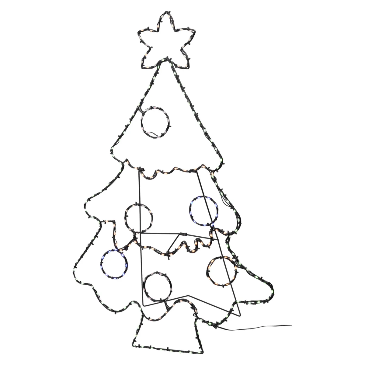 Sapin de Noël lumineux 201 LED (H80 cm) Néon effet flash Multicolore