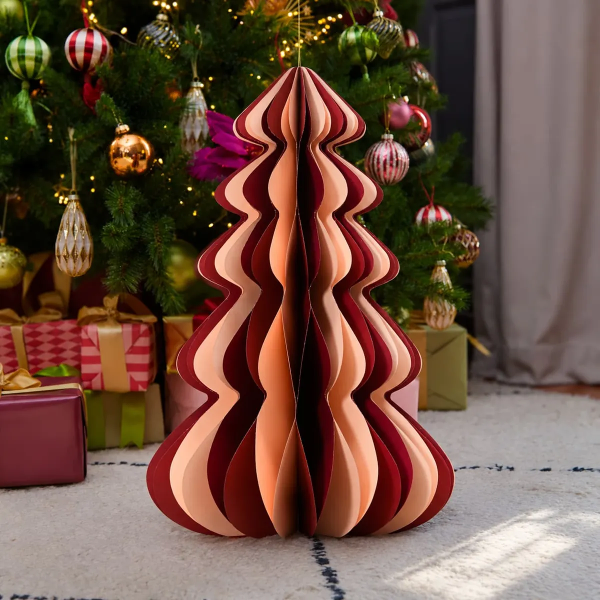 Albero di carta da appendere (H38 cm) chiusura magnetica Vintage Bordeaux