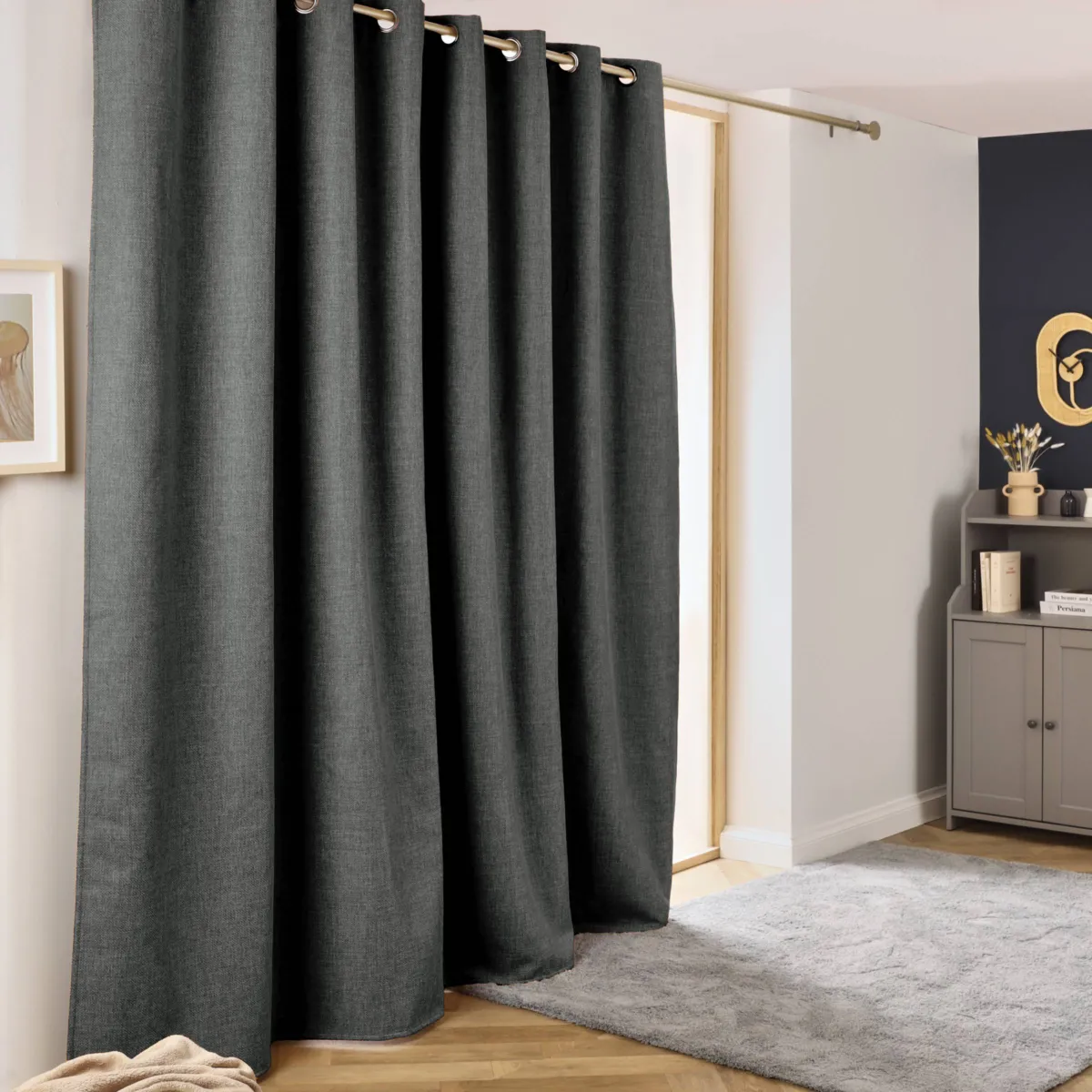 Rideau obscurcissant thermique (280 x 240 cm) Alba Gris anthracite