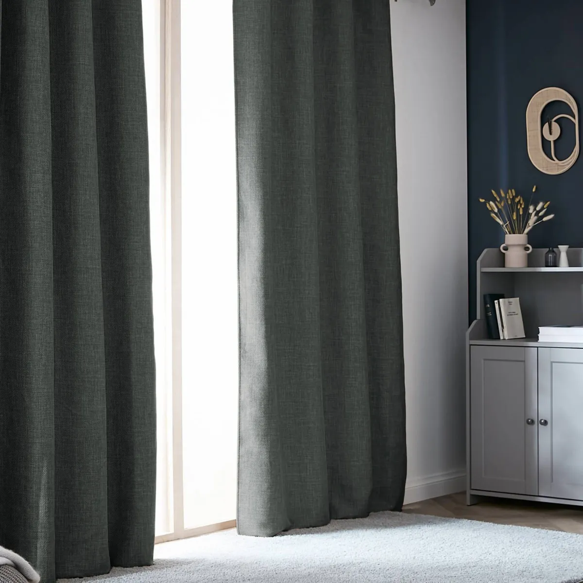 Tenda semi-oscurante termica con passanti nascosti (180 x 260 cm) Alba Grigio antracite