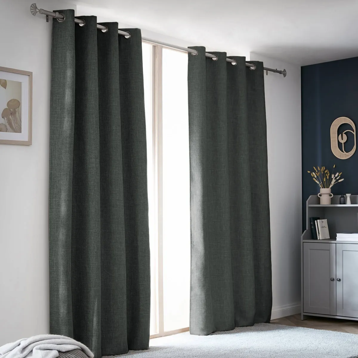 Rideau obscurcissant thermique (140 x 240 cm) Alba Gris anthracite