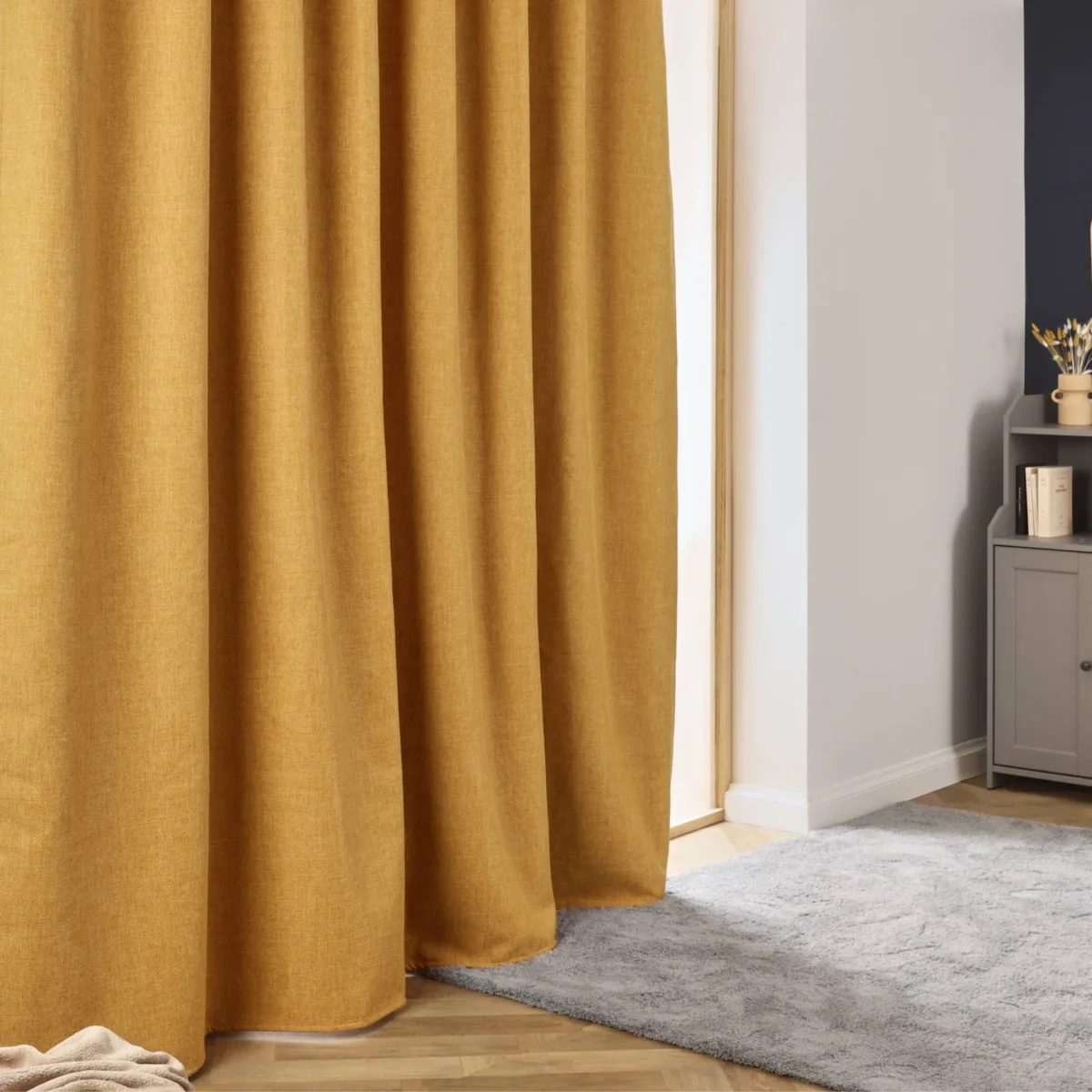 Tenda semi-oscurante termica con passanti nascosti (280 x 240 cm) Alba Giallo senape