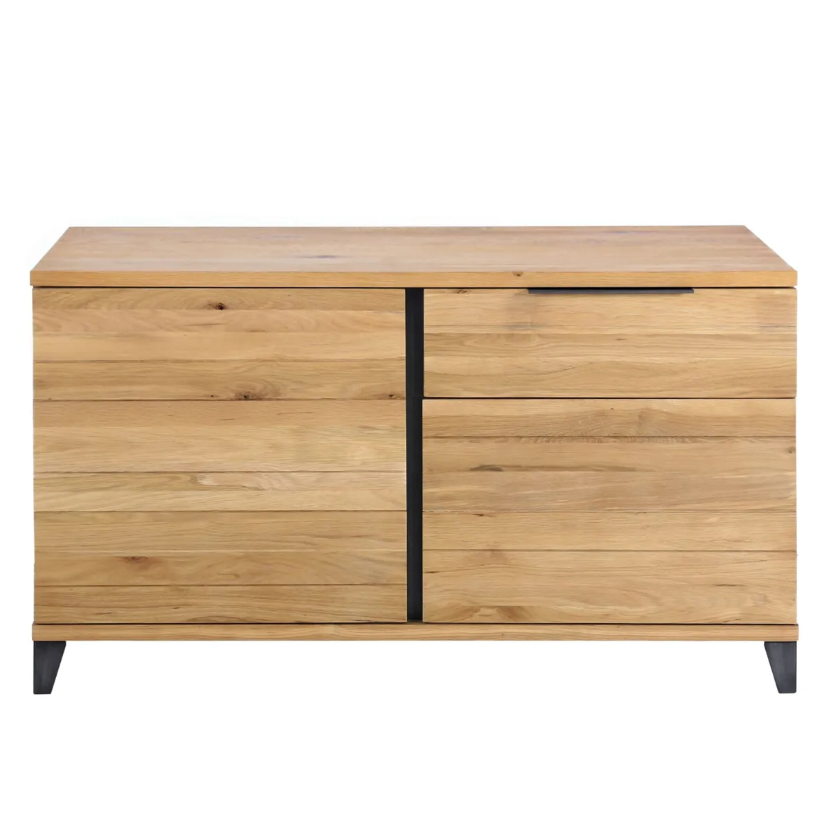 Madia 2 ante 1 cassetto in rovere massiccio (140 x 80 cm) Bristol Naturale