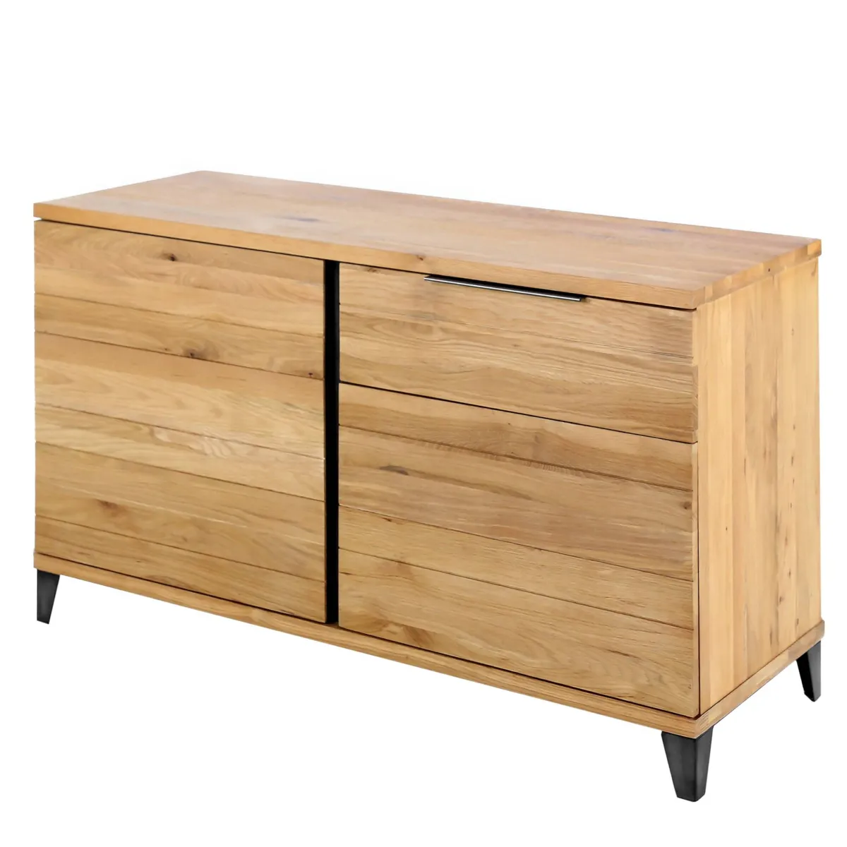 Madia 2 ante 1 cassetto in rovere massiccio (140 x 80 cm) Bristol Naturale