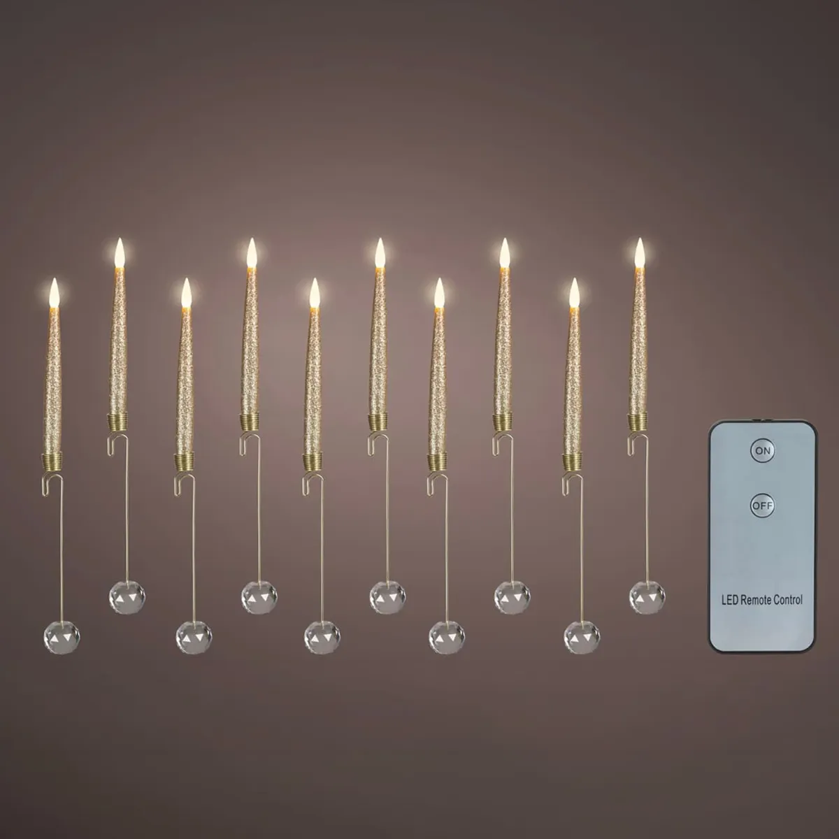 Set di 10 candele LED a pile per albero (H15 cm) Charme d'Antan fiamma Bianco caldo