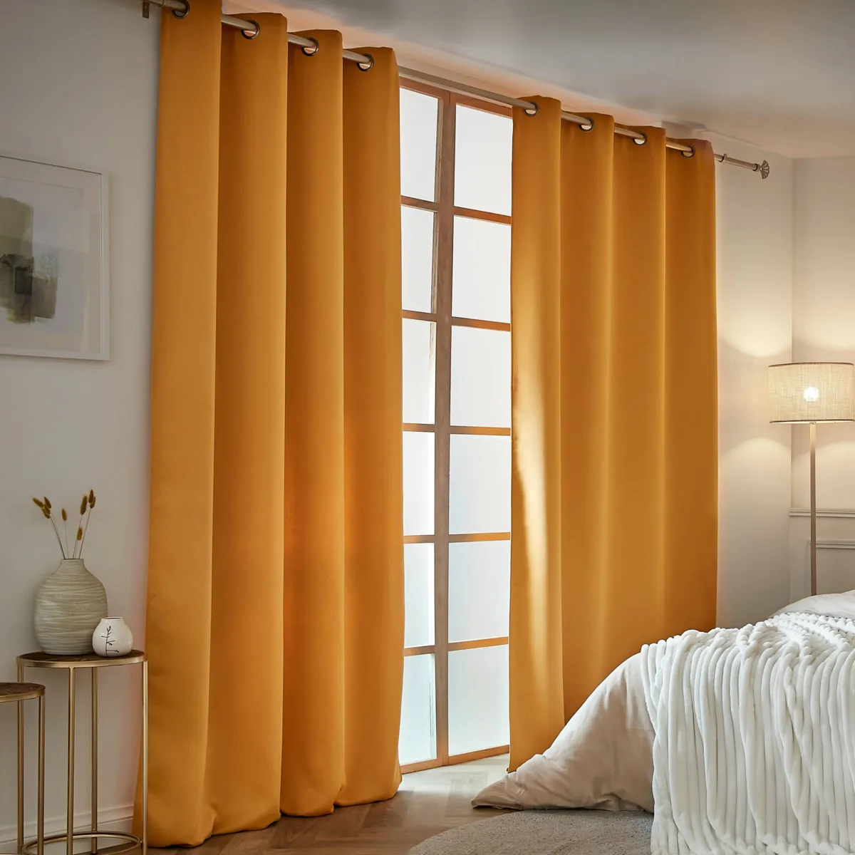 Tenda semi-oscurante termica (140 x 280 cm) Nocta Giallo senape