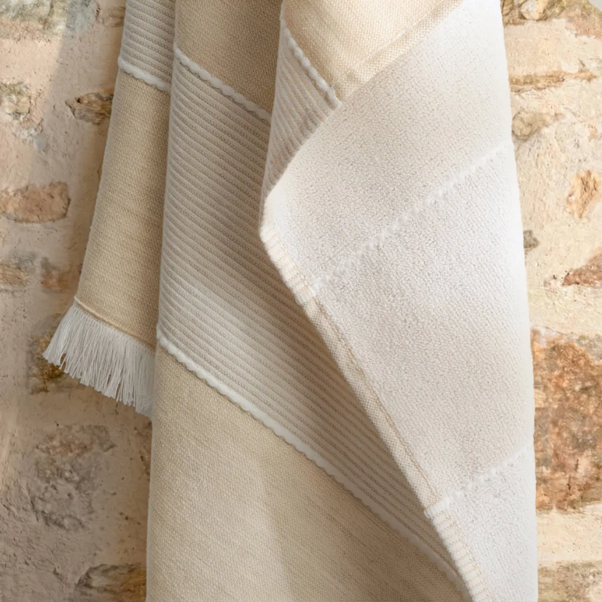 Fouta doppio cotone e spugna (180 x 180 cm) Elora Beige