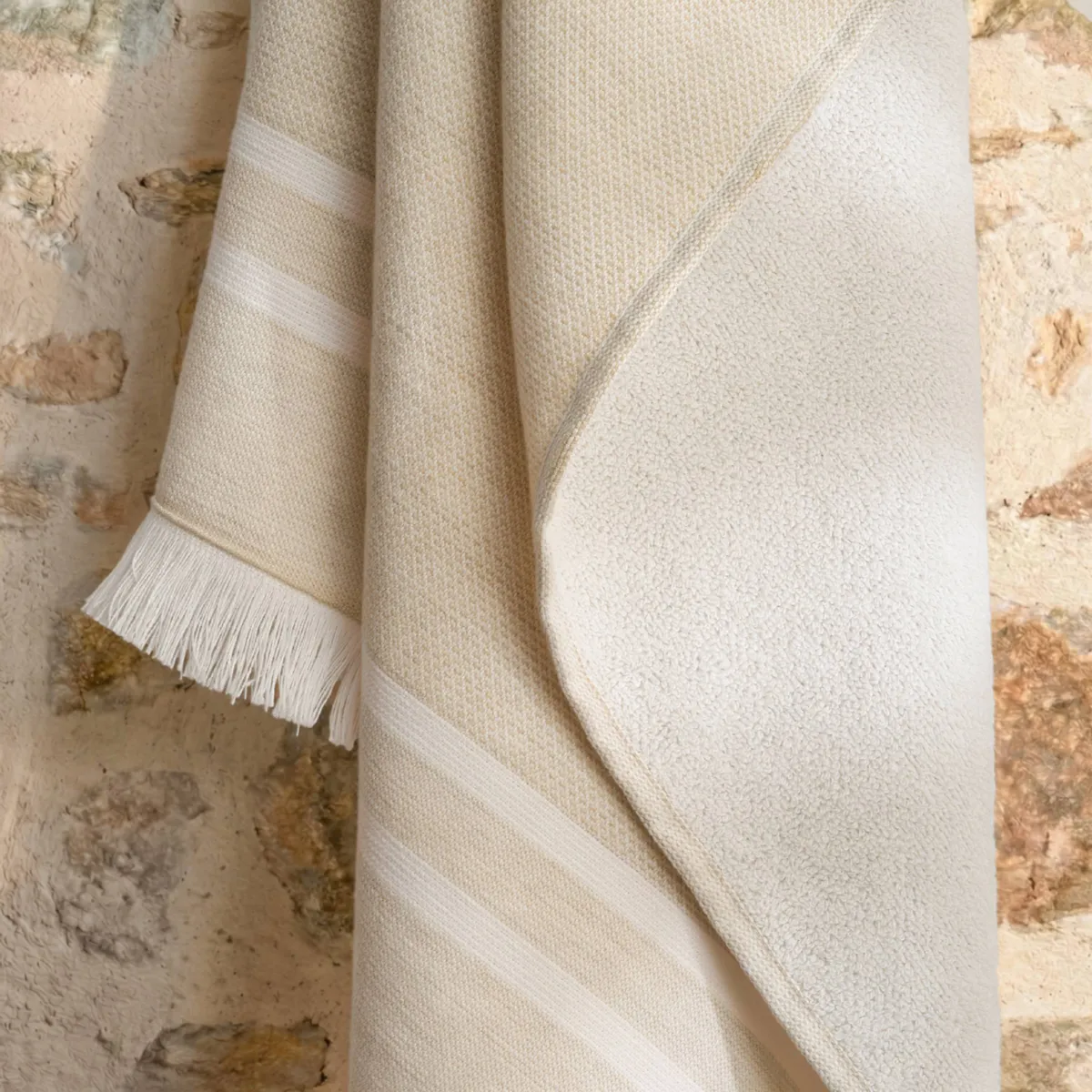 Fouta in cotone e spugna (95 x 180 cm) Mareva Beige