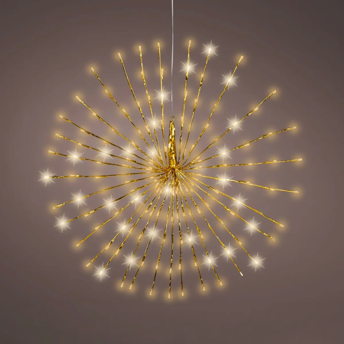 Sospensione luminosa 160 LED (D70 cm) Stella polare Flash Oro e bianco caldo dorato