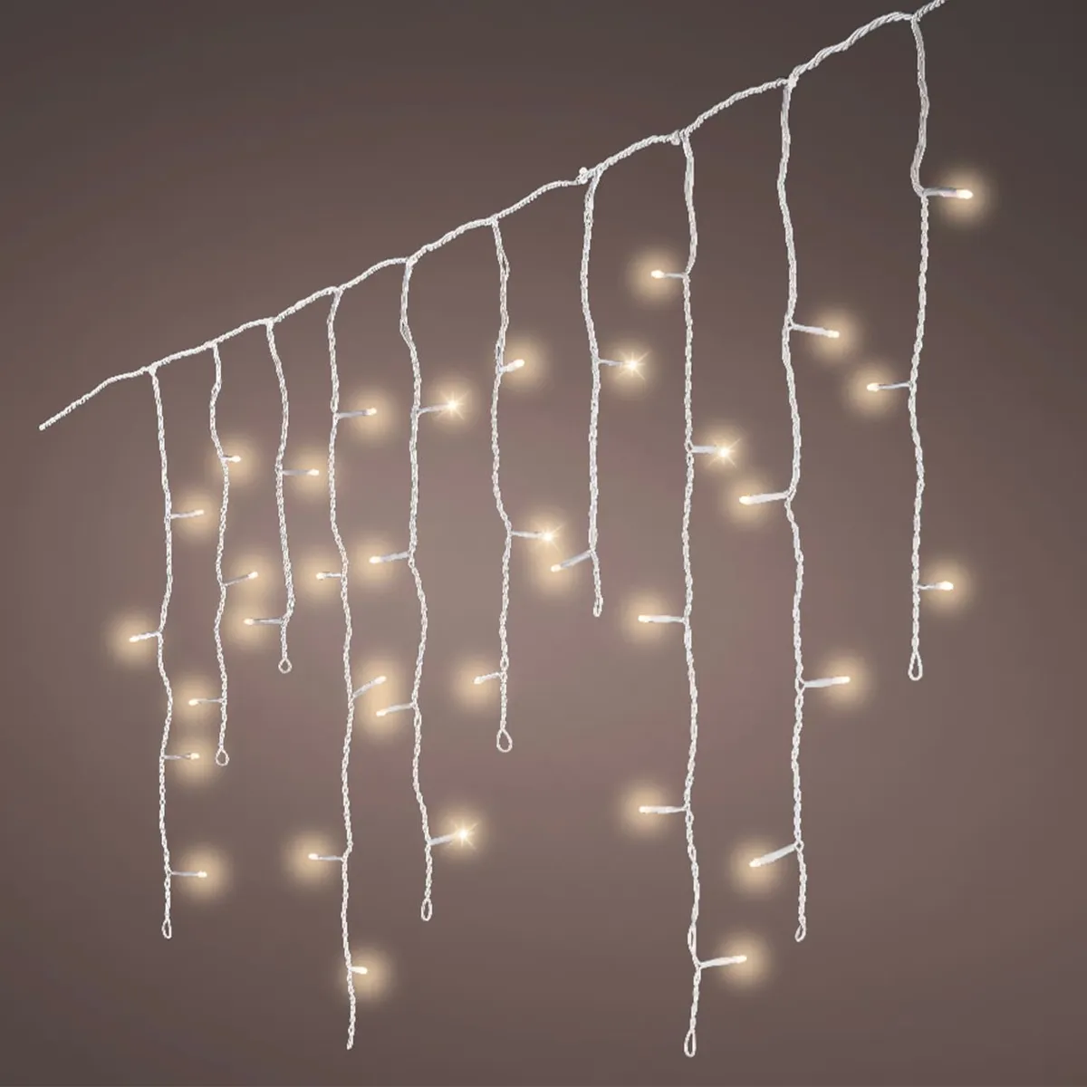 Stalattite luminosa 50 m 1485 LED cavo bianco Stars Bianco caldo