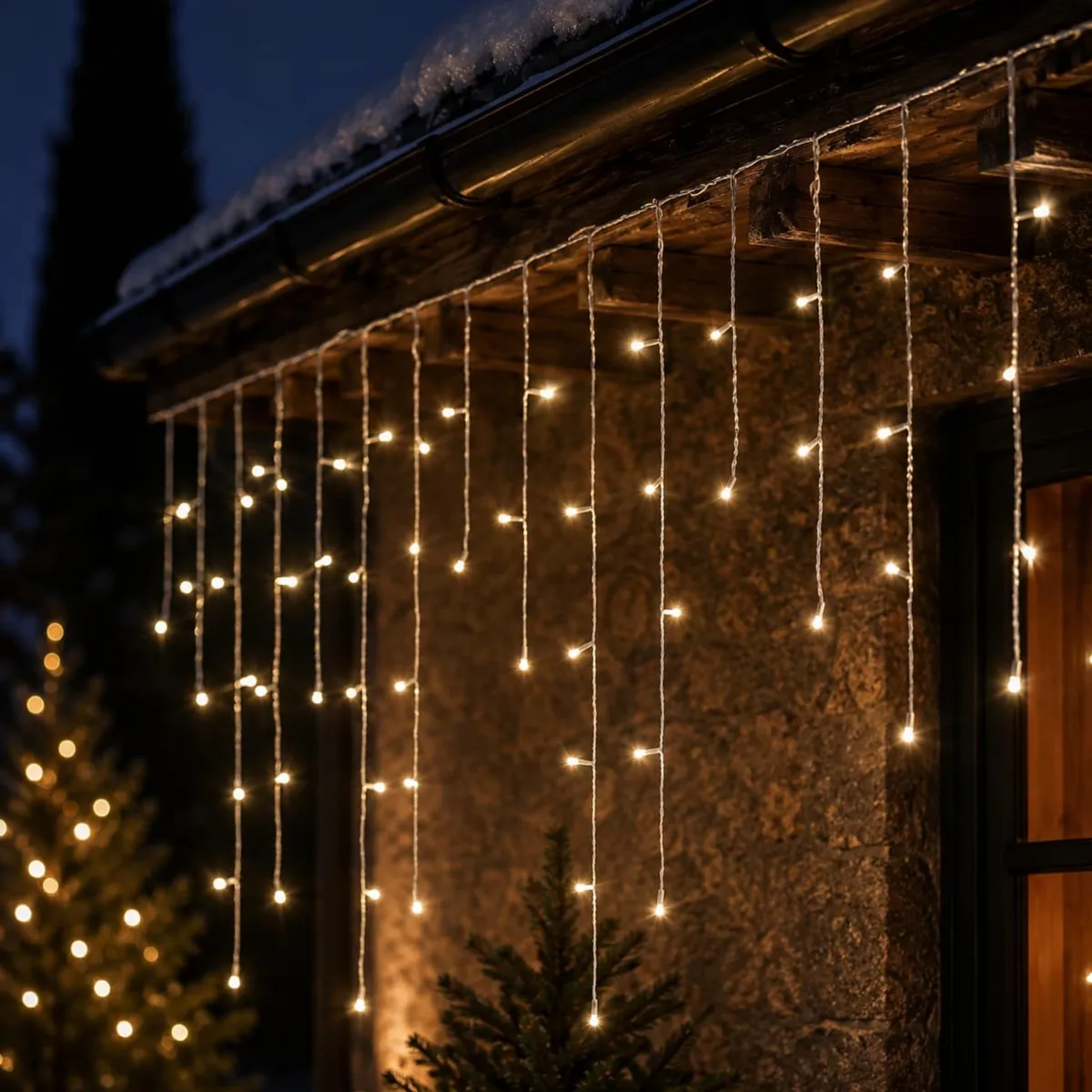 Stalactite lumineuse Durawise à piles L7 m Blanc chaud 192 LED 1