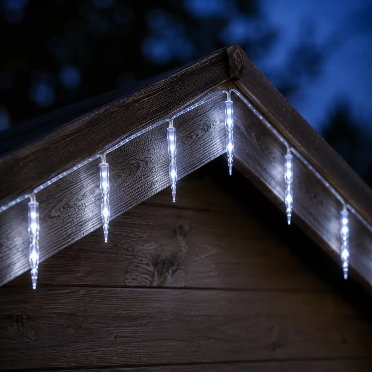 Stalattite luminosa collegabile 2,80 m 8 LED cavo trasparente Ghiaccioli Pro-lights Bianco freddo