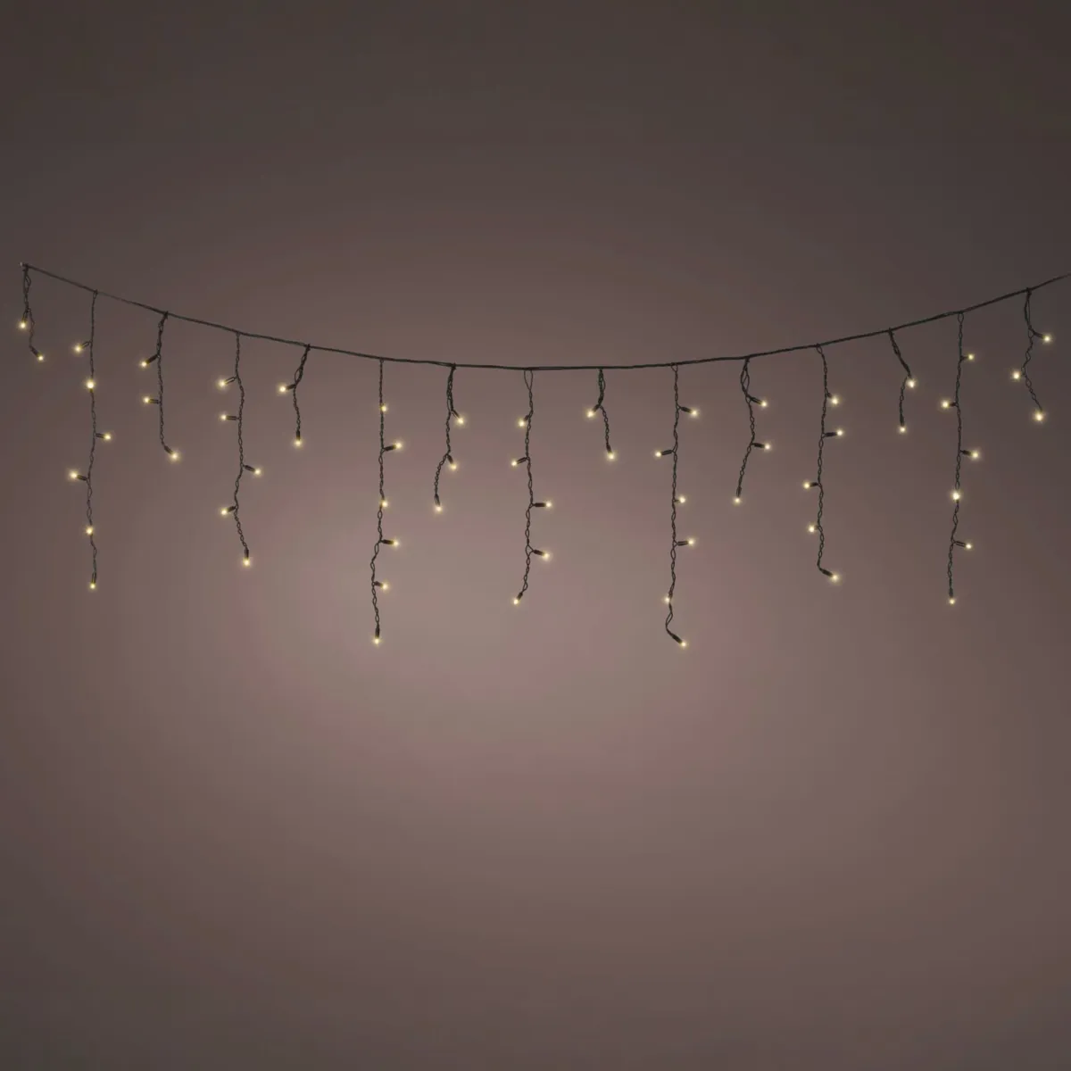 Stalattite luminosa collegabile 3,60 m 96 LED cavo nero Pro-lights Bianco caldo