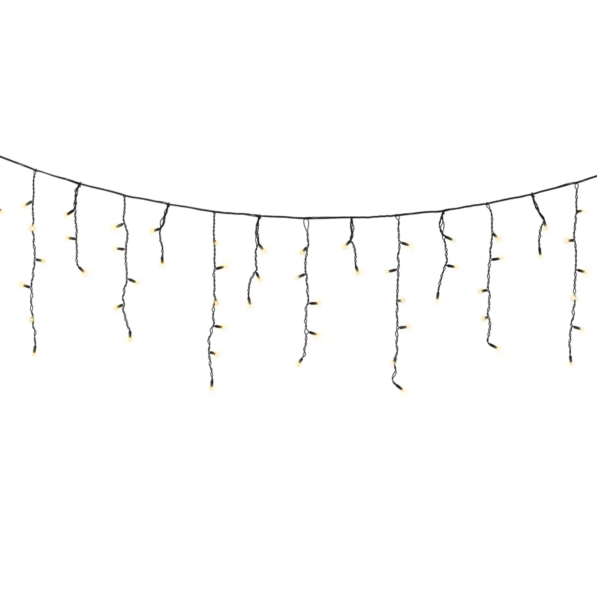 Stalattite luminosa collegabile 3,60 m 96 LED cavo nero Pro-lights Bianco caldo