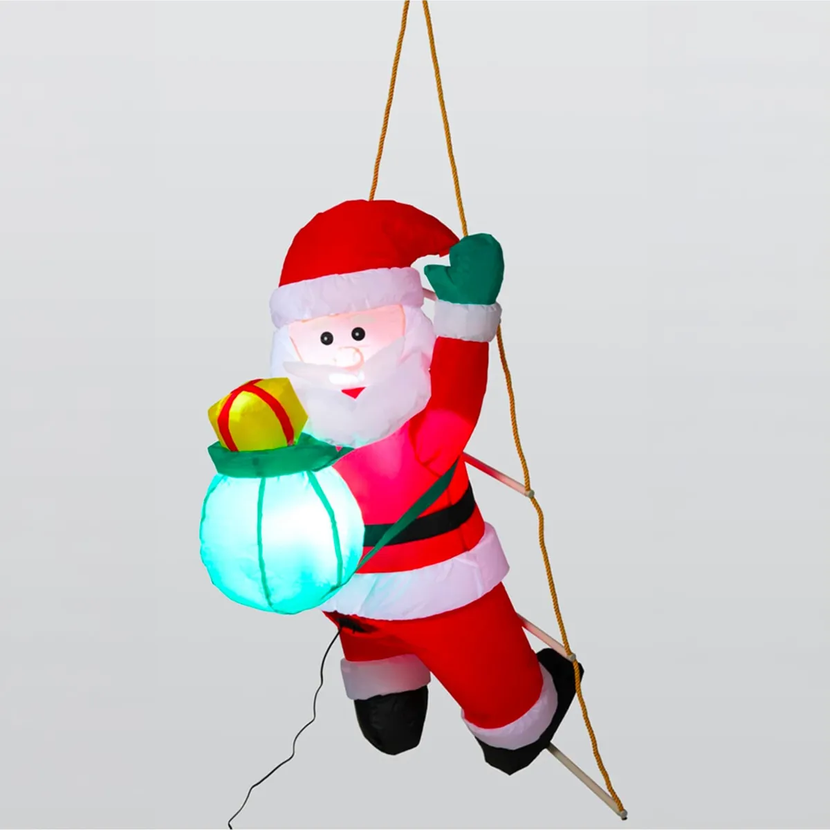 Babbo Natale gonfiabile e luminoso per esterni (H122 cm) Discesa con scala Multicolore