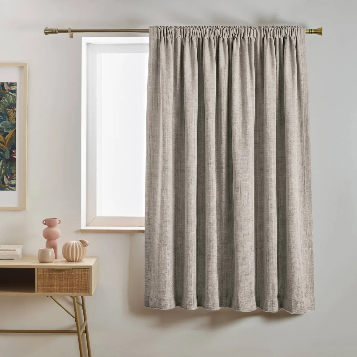 Tenda semi-oscurante Total Blackout passanti nascosti (140 x 240 cm) Ombra Tortora