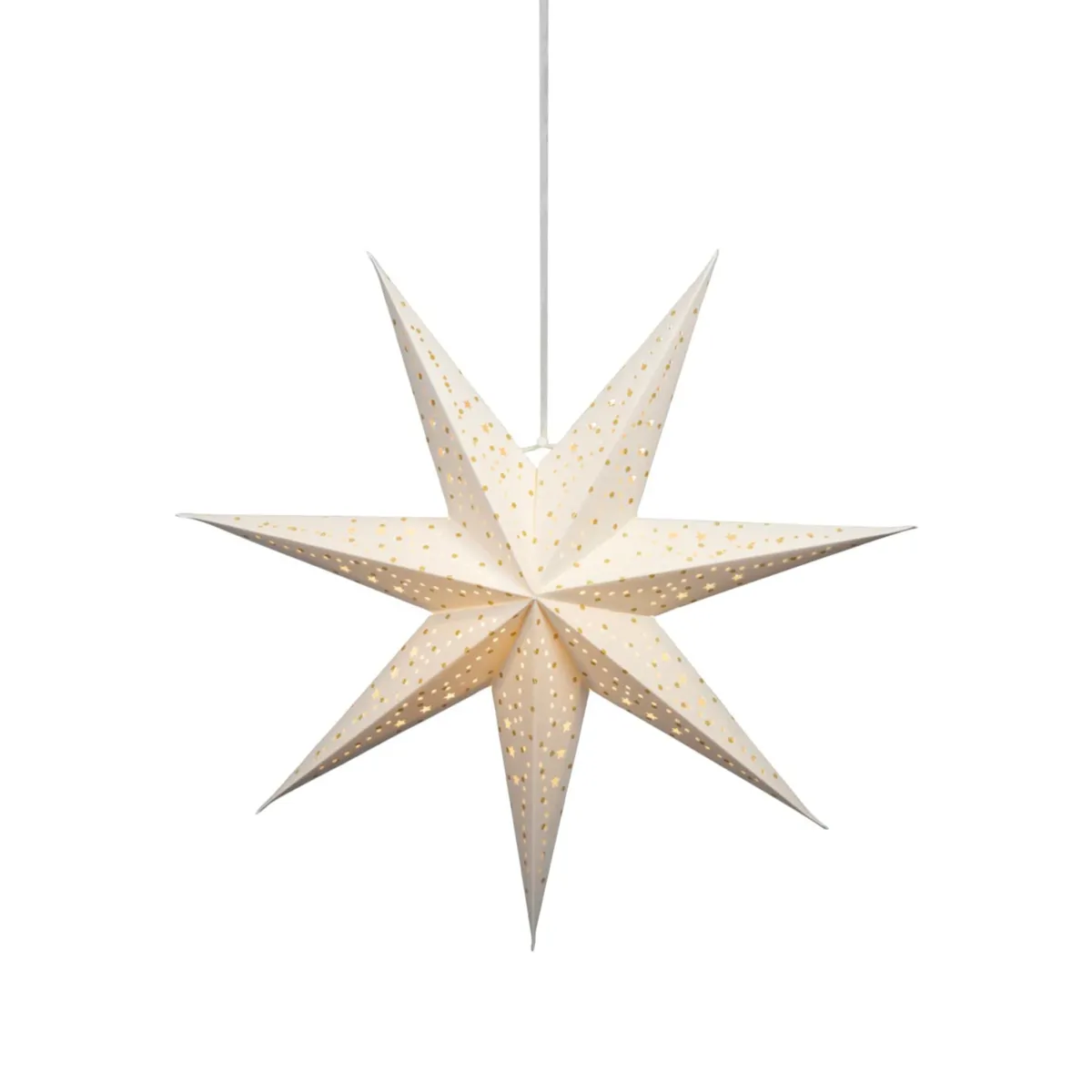 Stella luminosa da appendere in velluto (D58 cm) Origami Boreale Bianco e bianco caldo