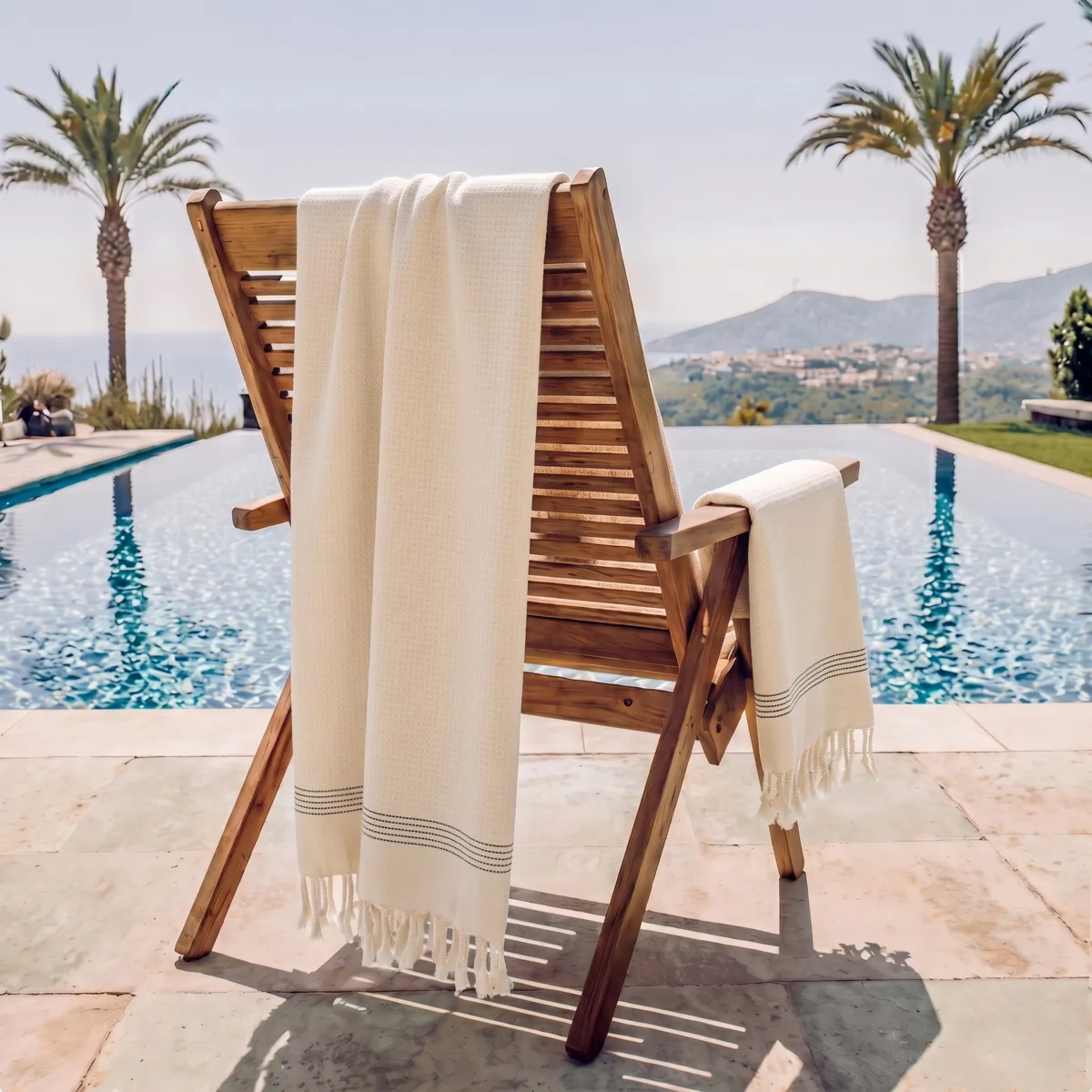 Fouta in cotone riciclato (100 x 200 cm) Beach Bianca