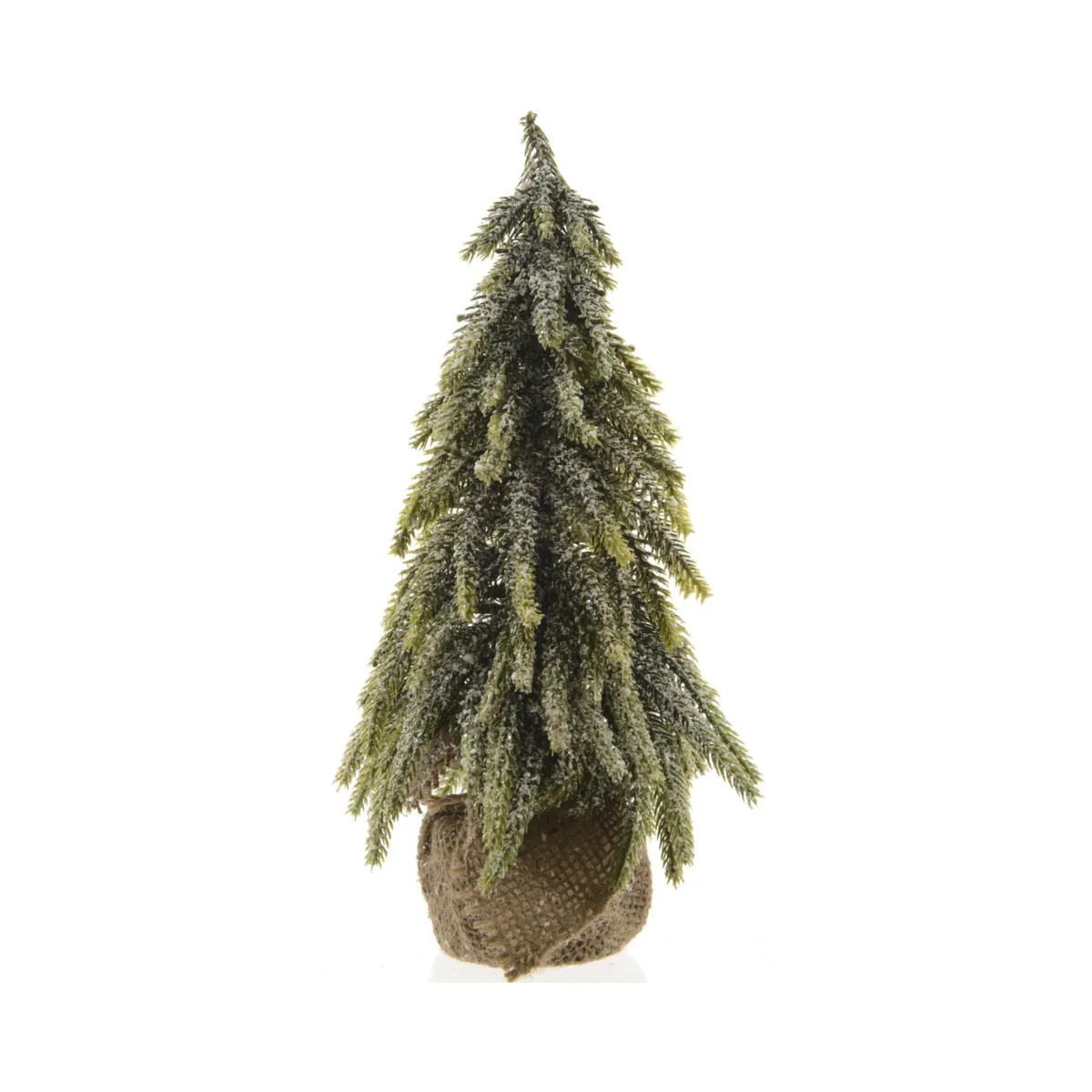 Albero di Natale da tavolo artificiale in vaso (H27 cm) Juta Verde innevato