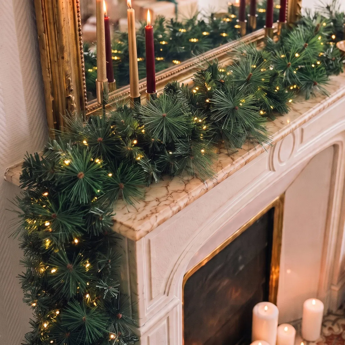 Guirnalda de árbol luminosa Edmonton Verde y blanco cálido (180 cm - D25)