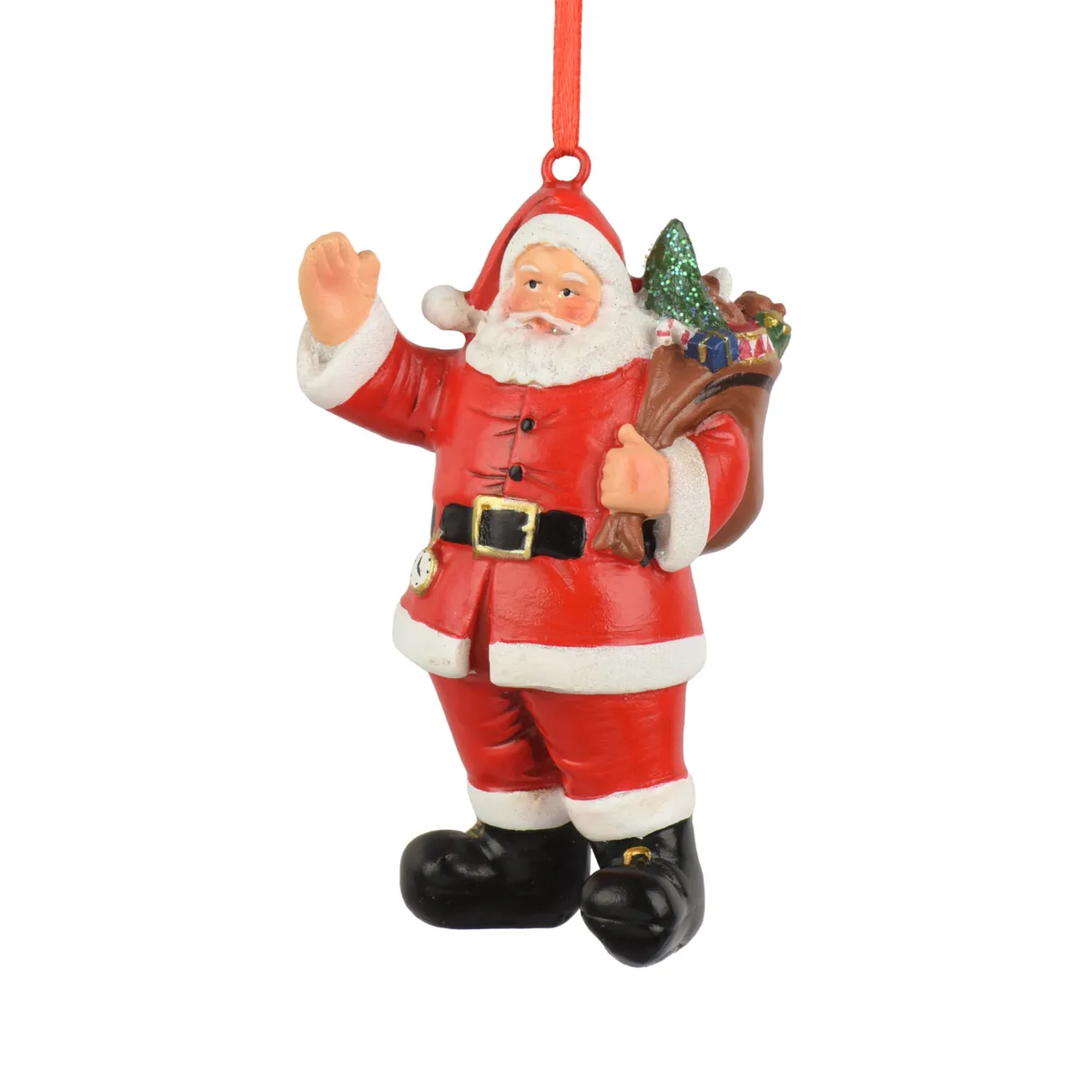 Addobbi natalizi (H10 cm) - Babbo Natale con la sua sacca di regali