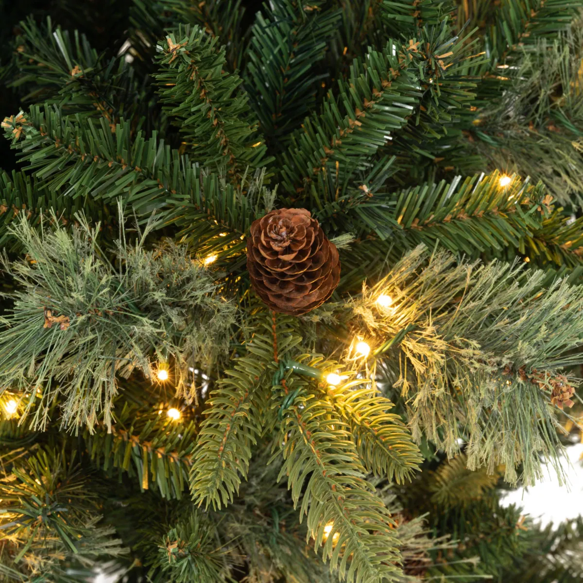 Künstlicher beleuchteter Weihnachtsbaum H180 cm Washington Luxe Tannengrün