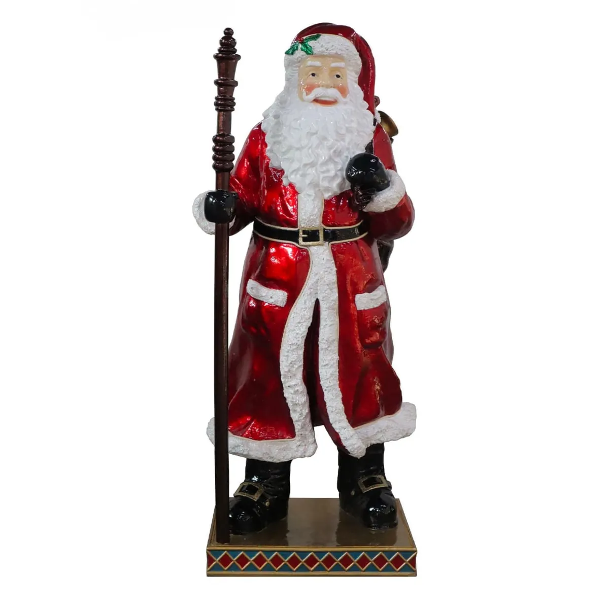 Babbo Natale tradizionale luminoso 36 LED (H157 cm) Il Grande viaggiatore del Polo Nord