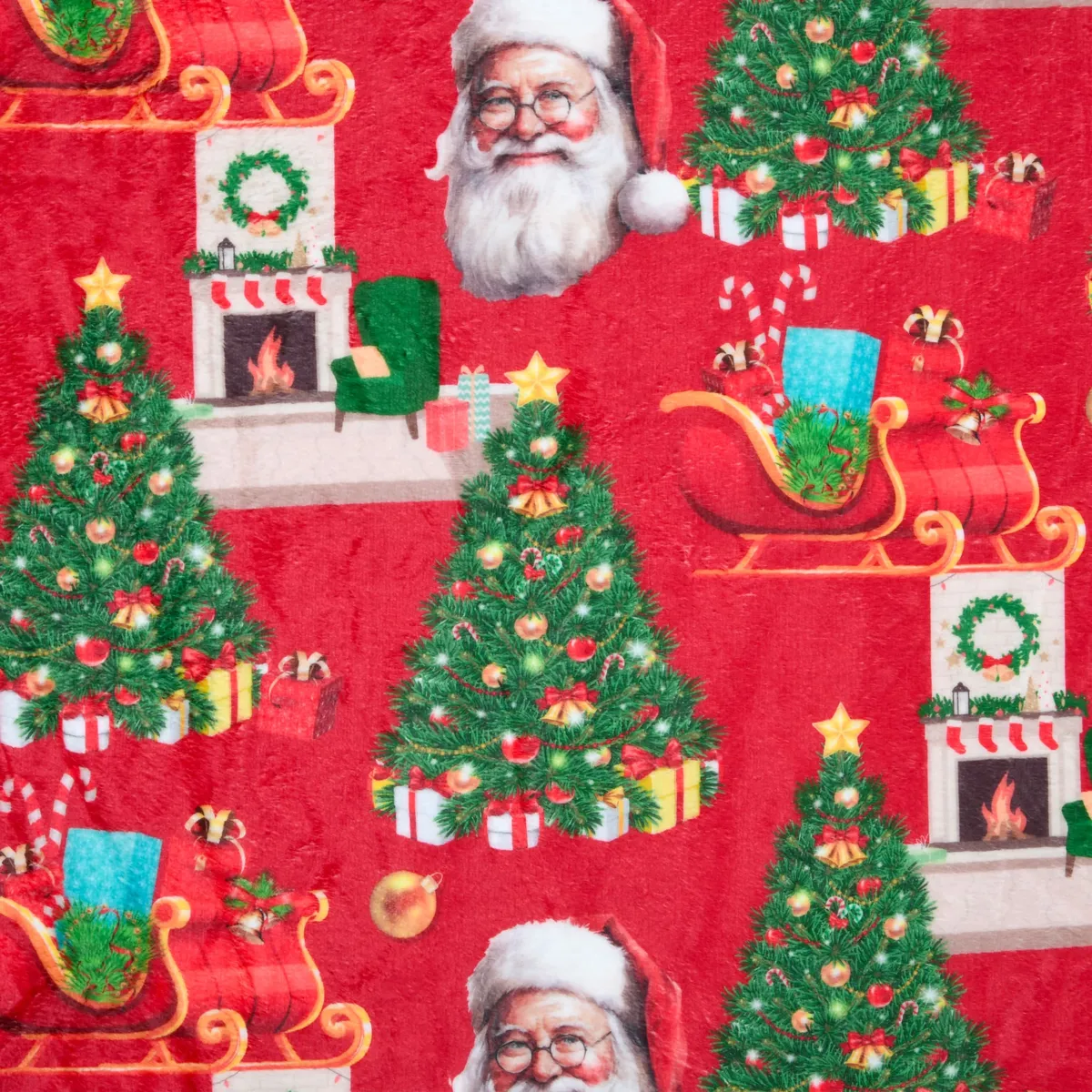 Plaid di Natale (130 x 160 cm) Santa Rosso
