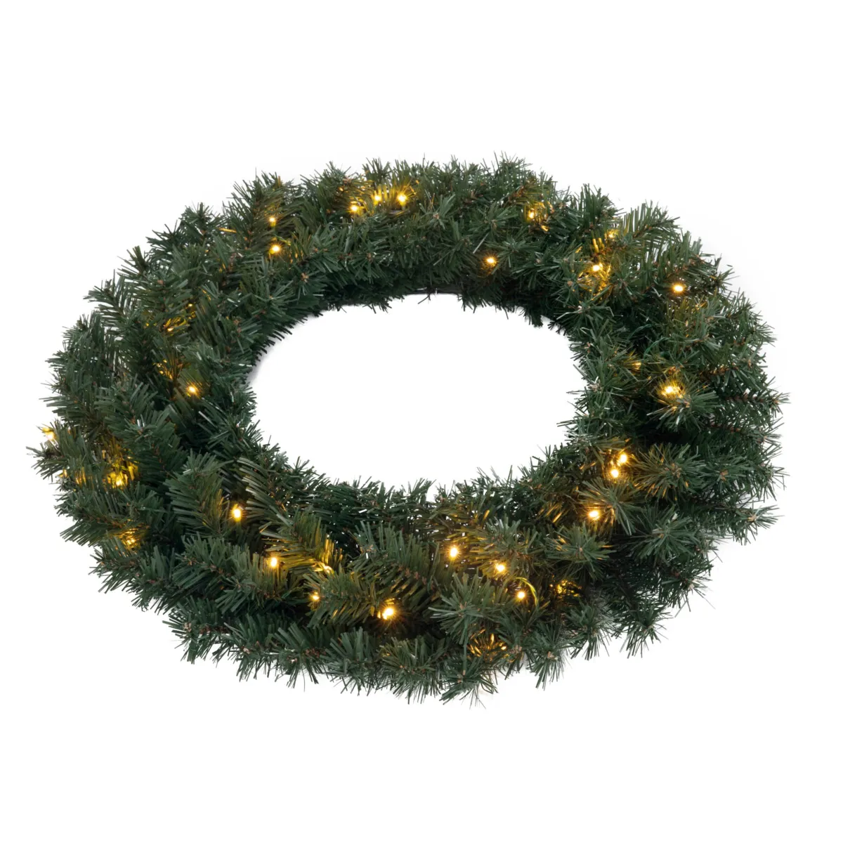 Corona di Natale luminosa (D60 cm) Royal Verde e bianco caldo