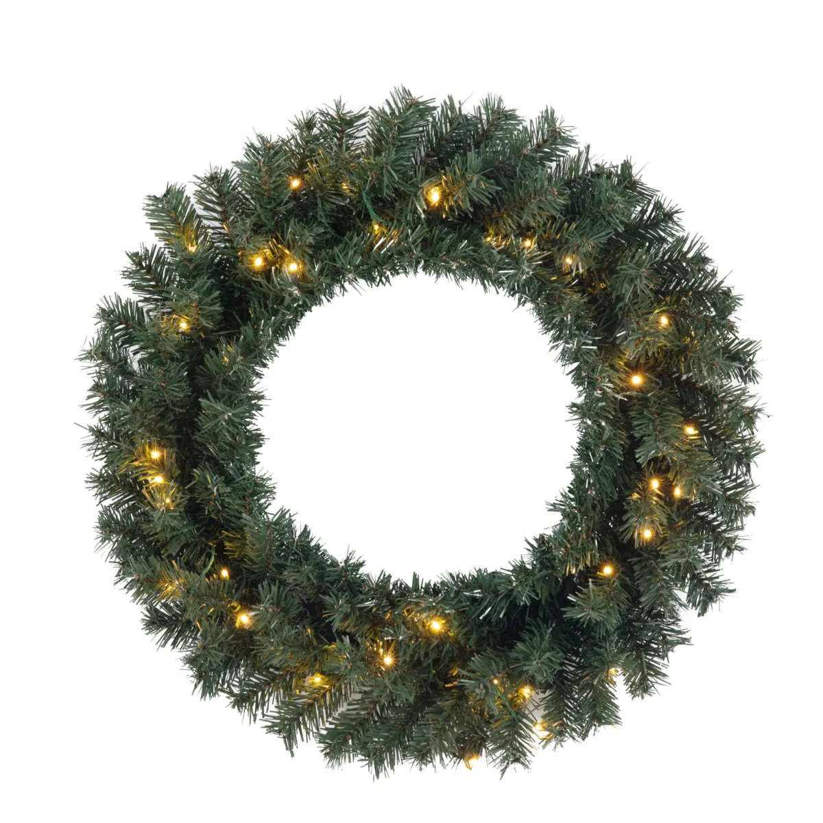 Corona di Natale luminosa (D60 cm) Royal Verde e bianco caldo