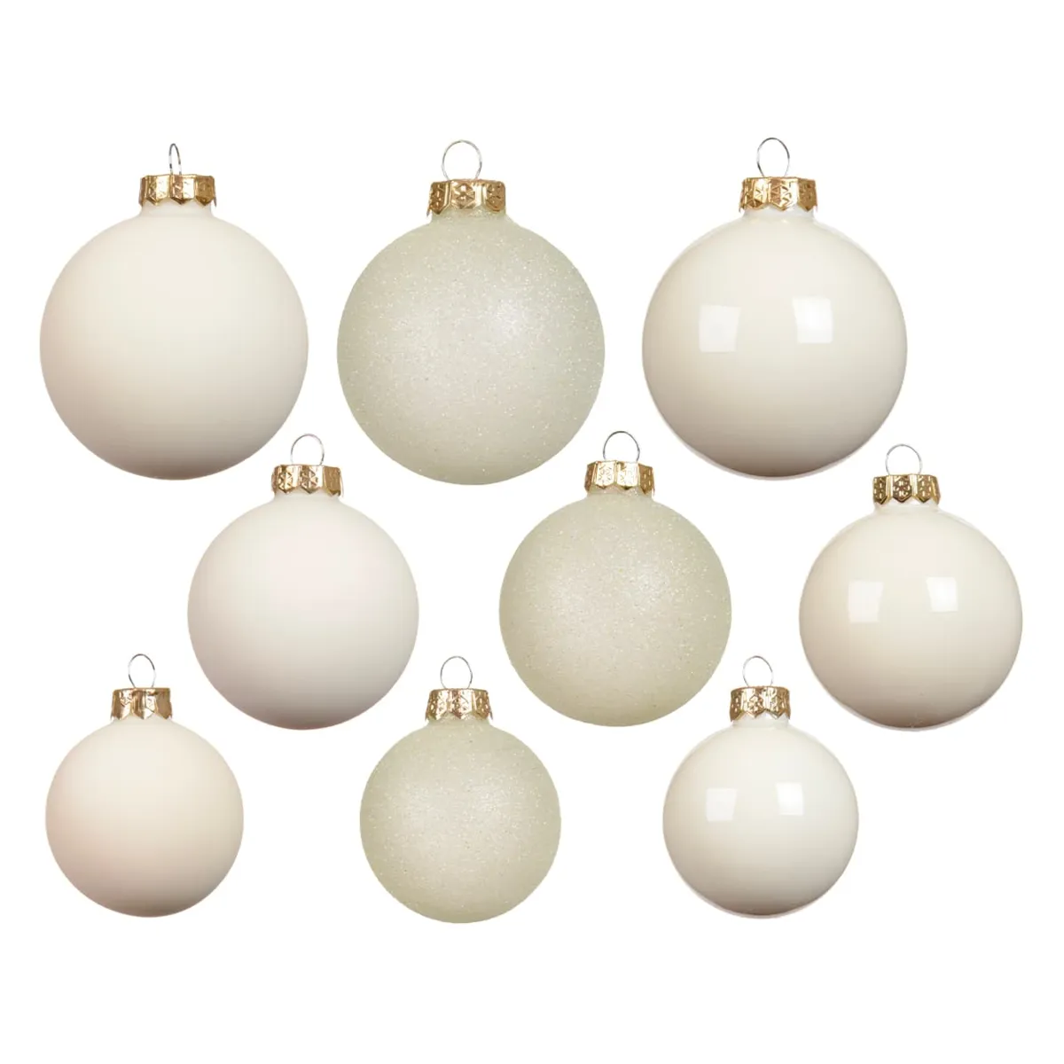 Set di 21 palline di Natale in vetro assortite Cristallo Bianco lana