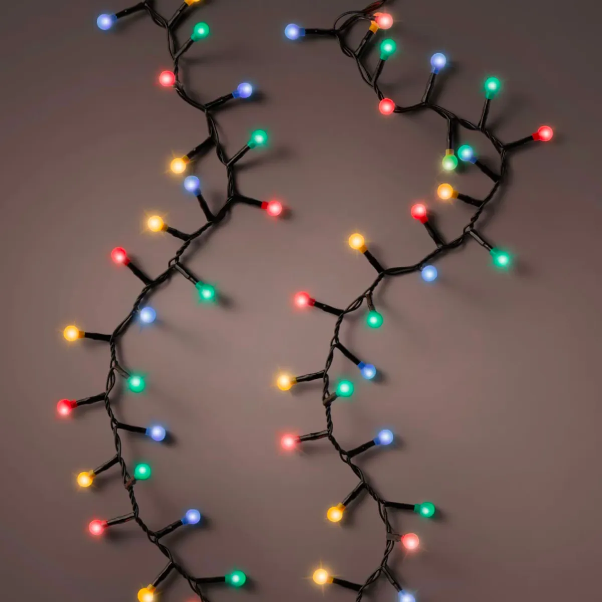 Catena luminosa 16 m 750 LED cavo nero Ciliegia Multicolore
