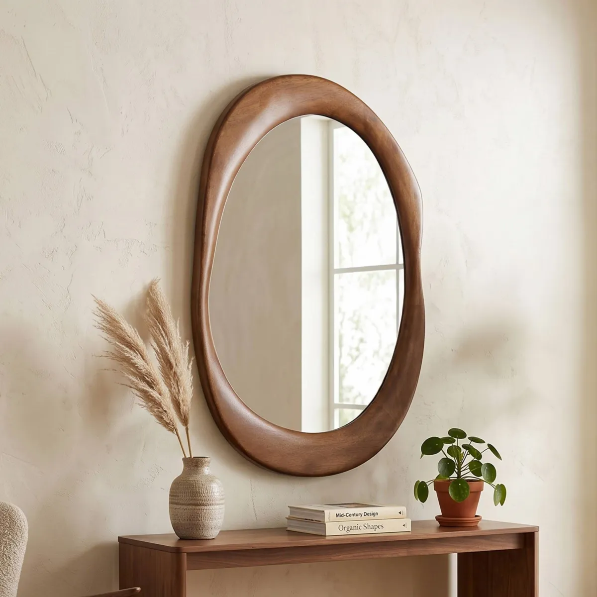 Specchio da parete in legno (50 x 78 cm) Chiarezza Naturale