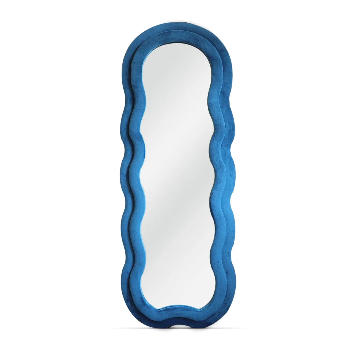 Specchio da parete rettangolare in velluto (60 x 160 cm) Facet Blu