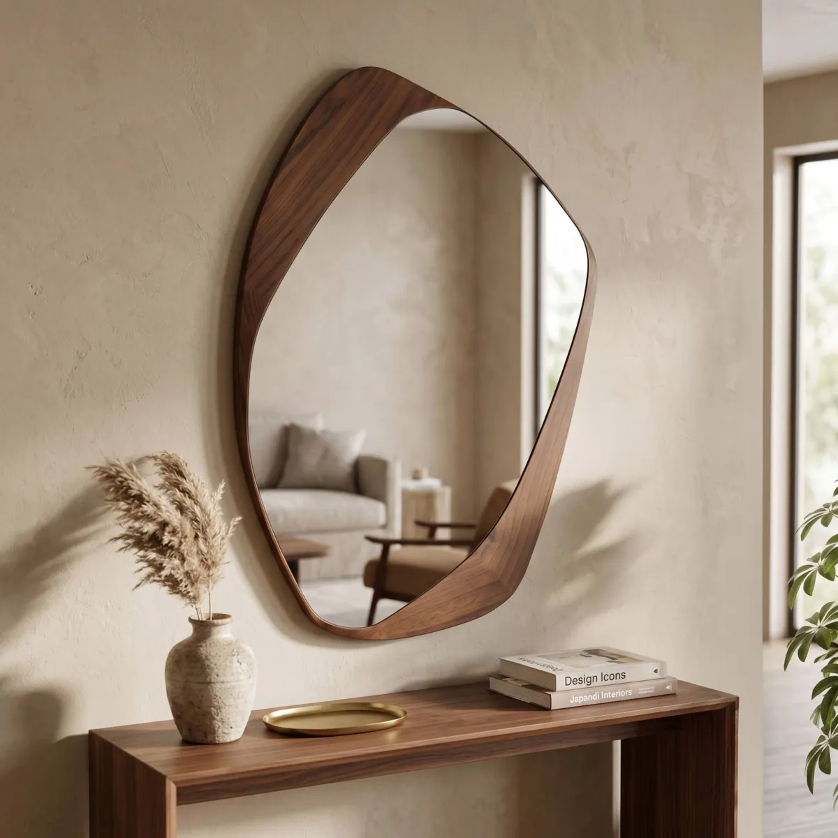 Specchio da parete in legno (60 cm) Lumya Naturale