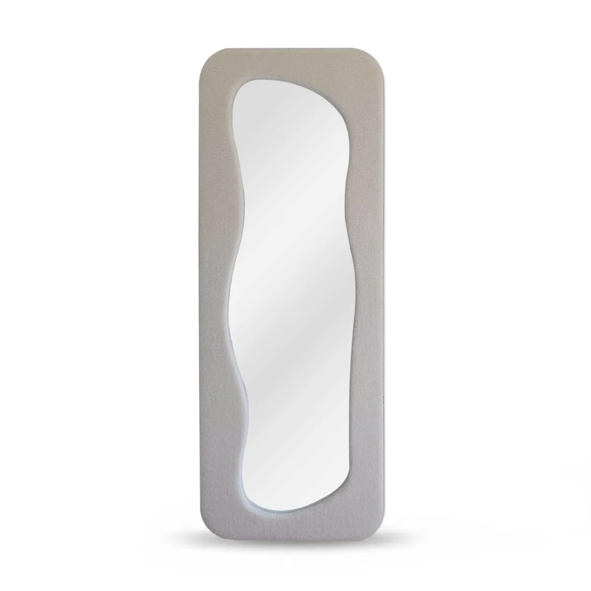 Specchio da parete rettangolare in velluto (60 x 160 cm) Velis Bianco