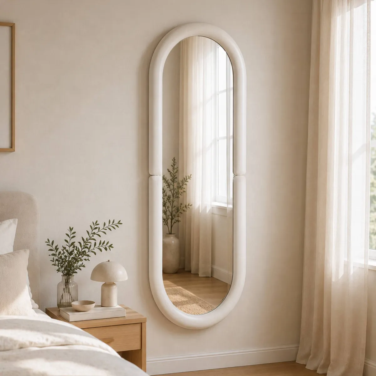 Specchio da parete rettangolare (60 x 160 cm) Ysé Bianco