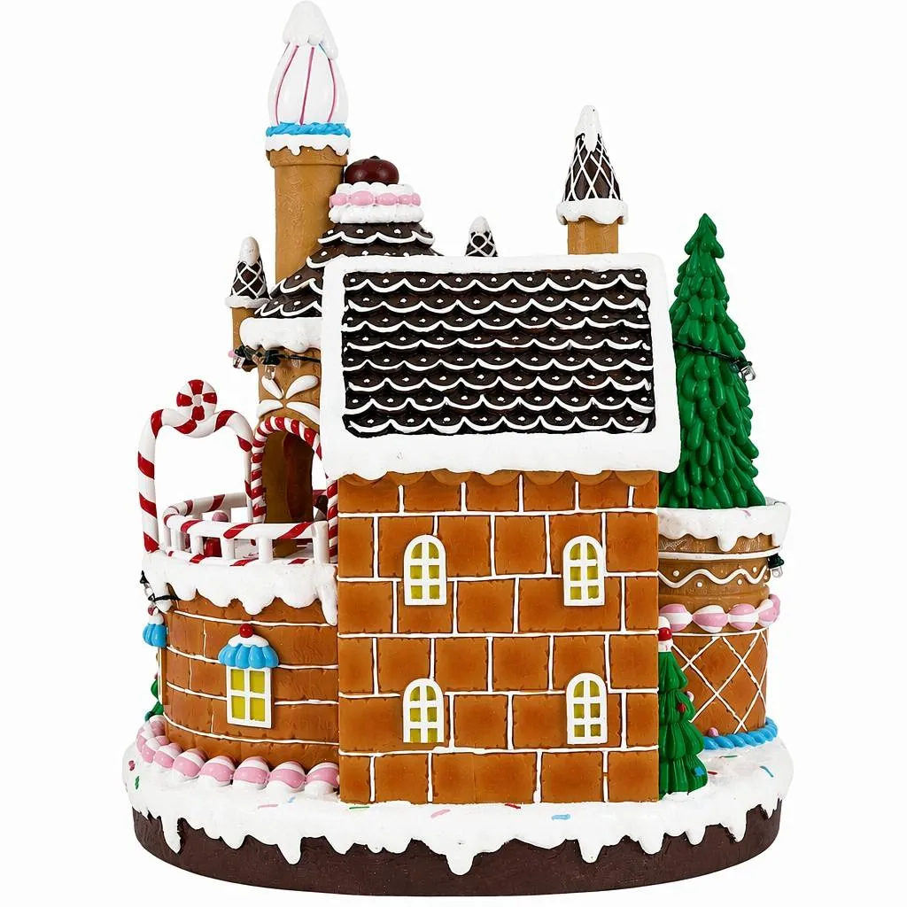 Villaggio di Natale luminoso e musicale Funziona a pile (H27 cm) Gingerbread