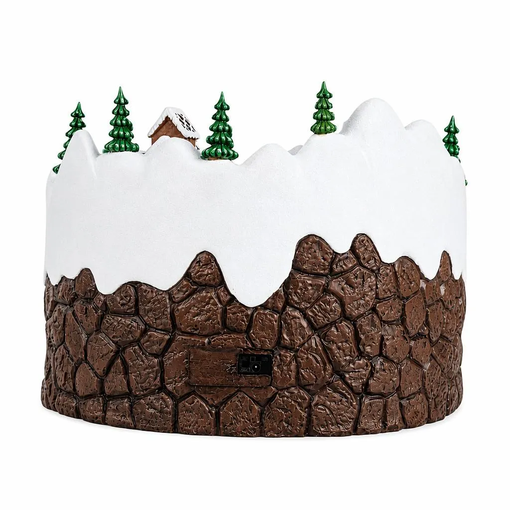 Villaggio di Natale luminoso animato e musicale (H30 cm) Marshmallow e Canna di zucchero