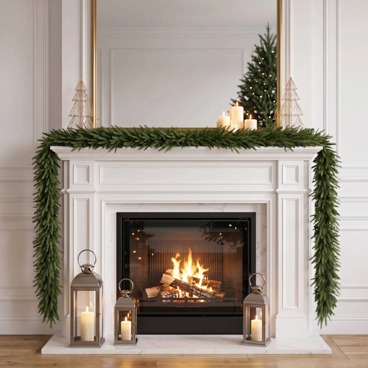 Ghirlanda luminosa per albero (300 cm - D25) Lucania Verde abete e bianco caldo