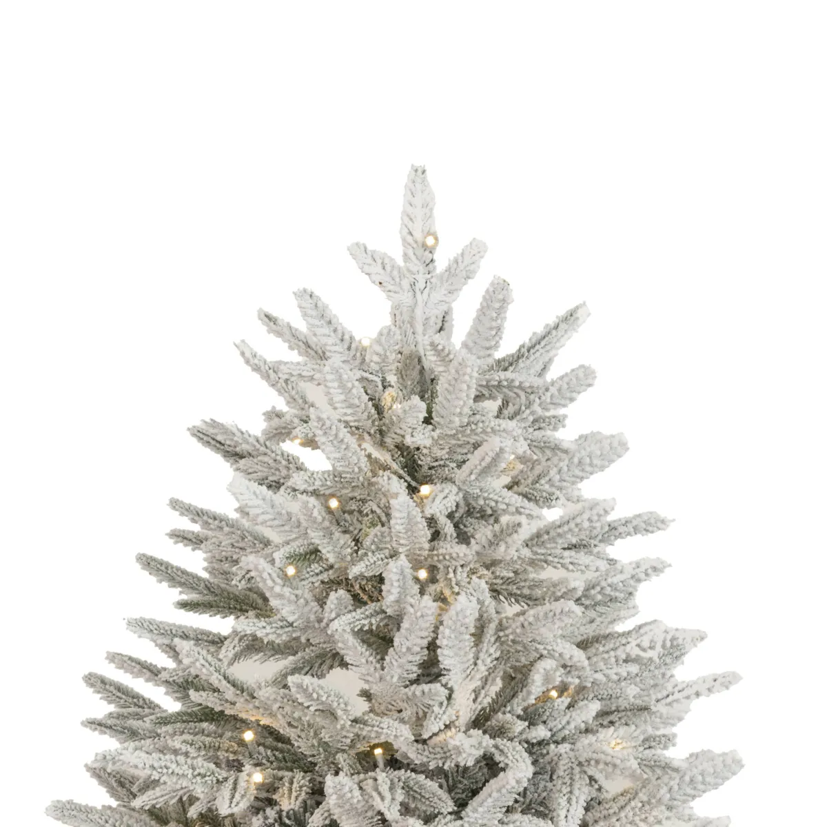 Albero di Natale artificiale luminoso 600 LED (H240 cm) Lucania Verde innevato e bianco caldo