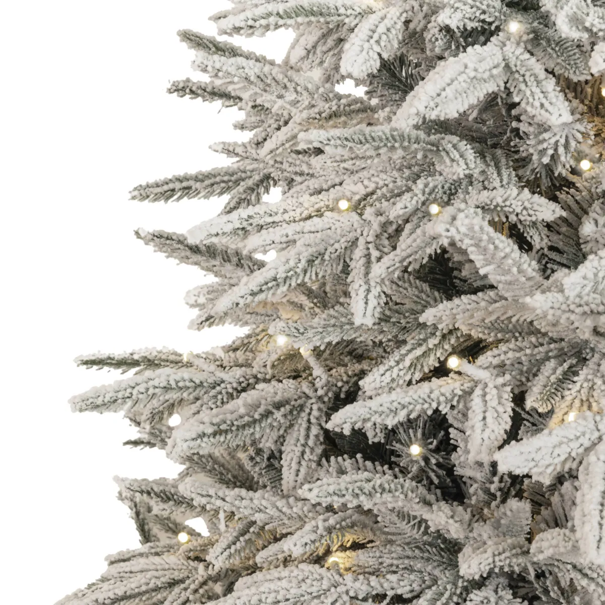 Albero di Natale artificiale luminoso 600 LED (H240 cm) Lucania Verde innevato e bianco caldo