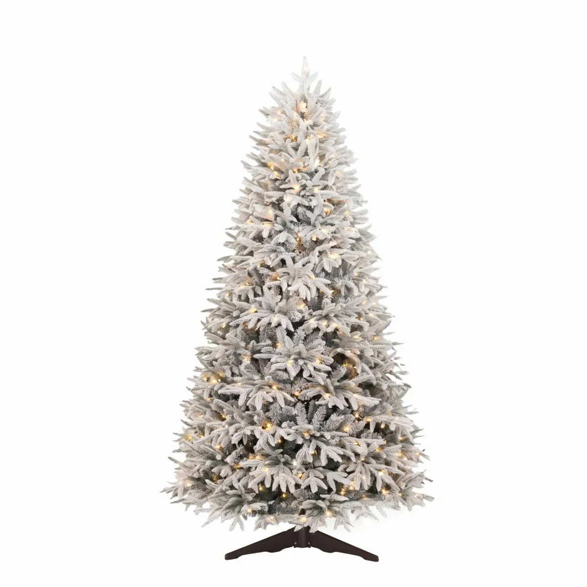 Albero di Natale artificiale luminoso 320 LED (H180 cm) Lucania Verde innevato e bianco caldo