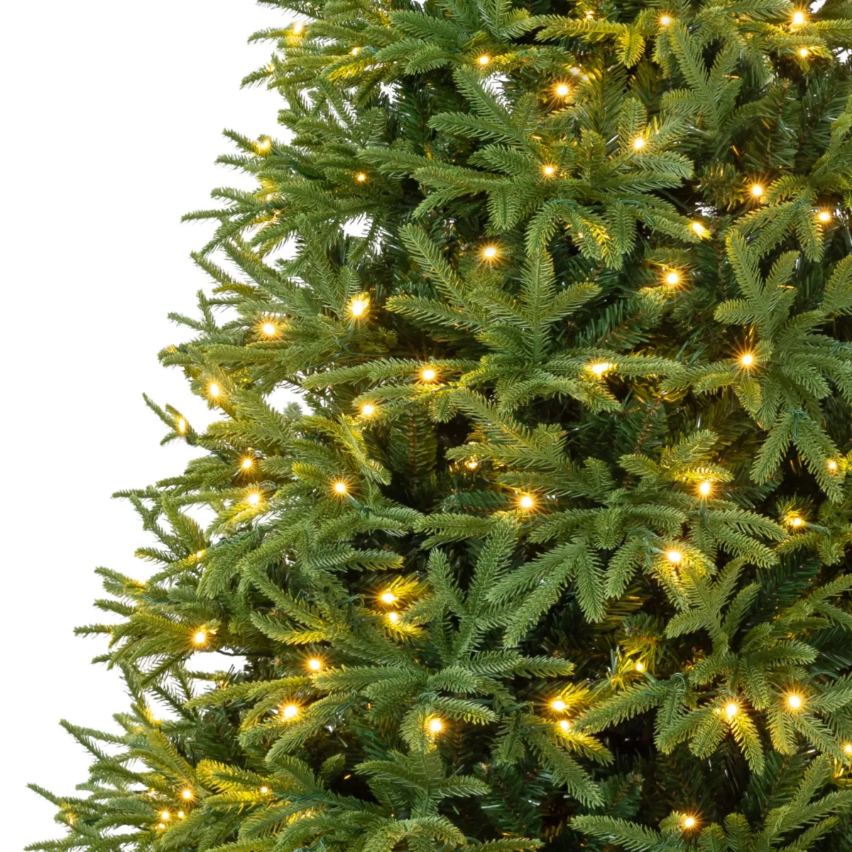 Albero di Natale artificiale luminoso 600 LED (H240 cm) Lucania Verde e bianco caldo