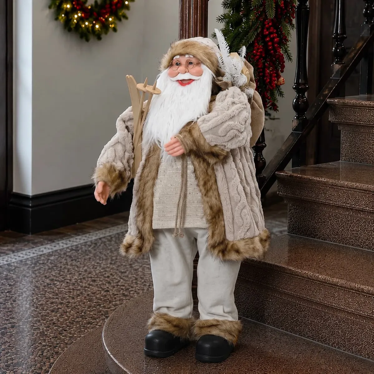 Babbo Natale tradizionale (H80 cm) Lucien Crema