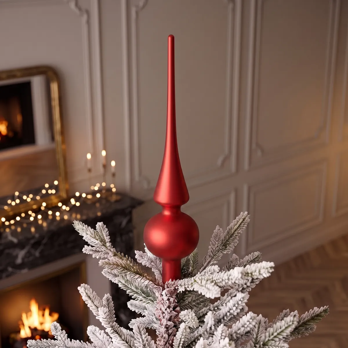 Puntale per albero di Natale in vetro Boréal Rosso