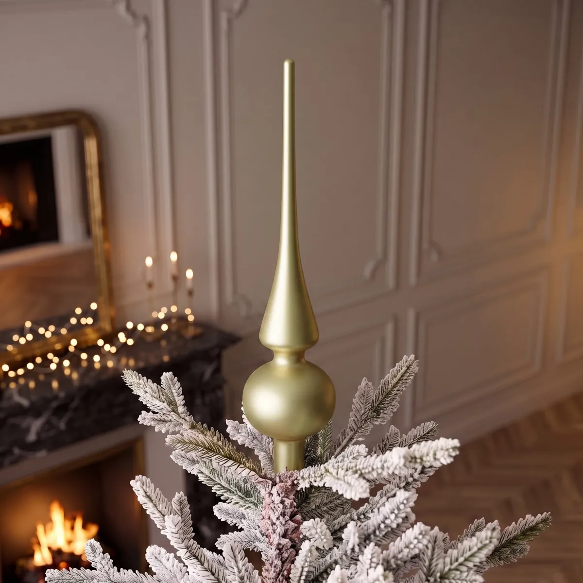 Puntale per albero Boréal in vetro Oro chiaro